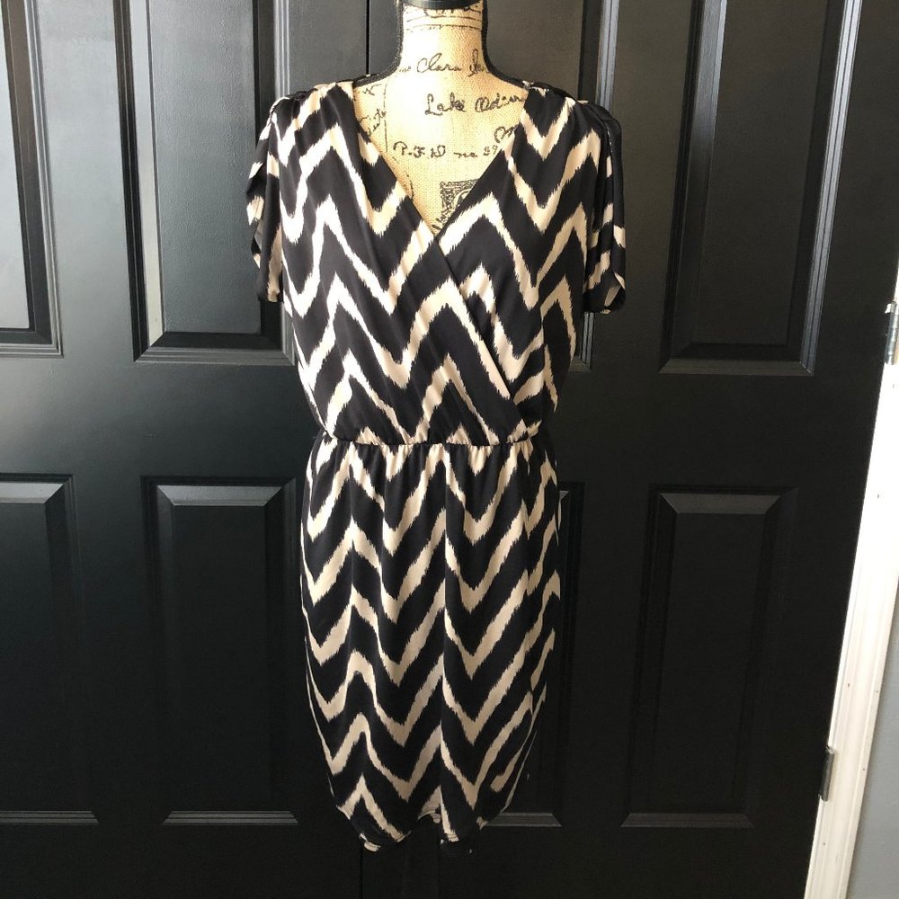 Black & White Polyester  Dress (J12)